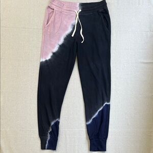 Sundry Tie Dye Joggers Size 2 Pink Navy Sweatpants Made USA